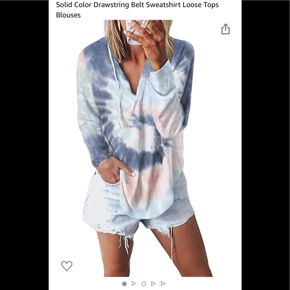 NWT Tie die v neck hoodie